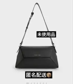 【未使用品】CHARLES & KEITH ジオメトリック ショルダーバッグ 黒