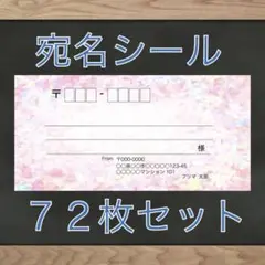 【即購入OK】宛名シール ホログラム(ピンク)柄 72枚