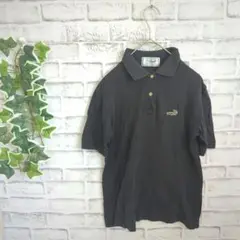 【クロコダイル】レディース　半袖ポロシャツ　黒　M　春夏