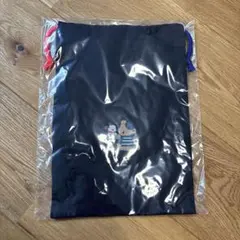 ファミリア　リネン巾着S ネイビー