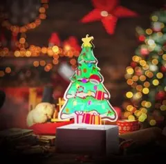 卓上クリスマスツリー LED光るスタンド センサー付き 卓上お飾り