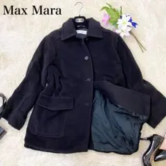 MAX MARA マックスマーラ 白タグ カシミヤ混 チェスターコート 黒 40