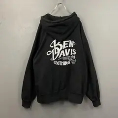 BEN DAVIS CLASSIC LOGO HALF ZIP HOODIE L