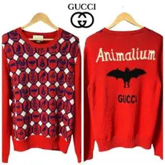 美品 定価14万 GUCCI アルパカ混 ニット セーター メンズ XL 総柄