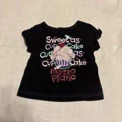 mezzo piano カップケーキ Tシャツ　黒　100