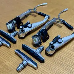 SHIMANO Vブレーキ ペア DEORE XT BR-M739 Shimano Deore XT BR-M739 V-Brake Silver Front + NEW Lever XT