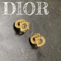 美品 christian dior ラインストーン イヤリング CDロゴ