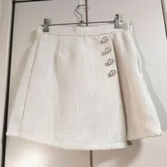 GRL グレイル パールボタンツイードキュロットパンツ