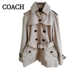 COACH ソリッドショート トレンチコート ピンク F86050