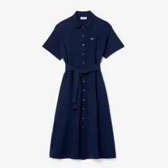 LACOSTE ラコステ　鹿の子地ポロドレス ネイビー　サイズ36