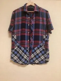 TSUMORI CHISATO ツモリチサト　サイドポケットチェックシャツ