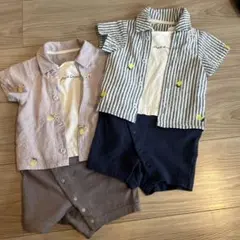 Branshes セットアップ風ロンパース　パープル&ブルー