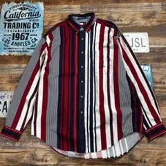 TOMMY HILFIGER ストライプシャツ XL マルチカラー 90s