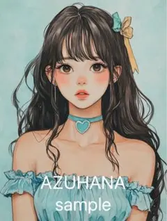 3400 女の子　水色　キュート　ガーリー　人物ステッカー　コラージュ素材