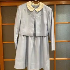 【美品】ファミリア 入学式 フォーマル ワンピース 水色