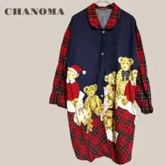 【G-HOUSE】クマデザインチュニック シャツワンピース M コットン 日本製