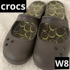 美品 crocs クロックス フランシスヒール サンダル サボ W8