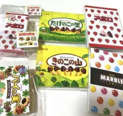 バラメモ バラシール お菓子 アポロ パイの実 マーブル きのこ たけのこ