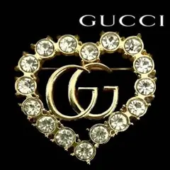 GUCCI グッチ ブローチ 美品 ヴィンテージ ハート ゴールド