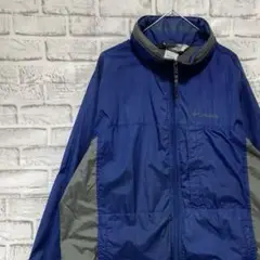 コロンビア　マウンテンパーカーブルーM ロゴ刺繍アウトドア828