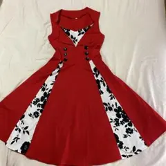 ノースリーブワンピース　赤　Sサイズ