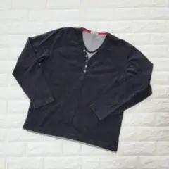【匿名配送】VILLAND《L》メンズ長袖カットソー　重ね着風