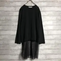 【美品】TRANOL チュニック ワンピース チュール レディースM 黒
