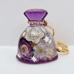 巾着袋❤︎.*ラベンダーアメジスト　オルゴナイト　キーホルダー