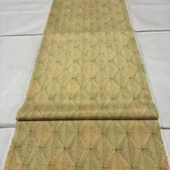 着物ハギレ　染大島紬　正絹　麻の葉吉祥文　巾36.5×104cm①【2603】