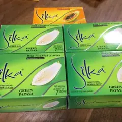 ☆イェロー 95g おまけつき☆パパイヤ石鹸 Silkaグリーン135g 4個