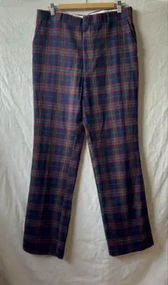 70s BJ.Keats ウール チェックパンツ ロケットタロン ワイドパンツ