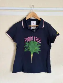 ジュンアンドロペ　ポロシャツ　半袖　M ネイビー　PALMTREE M