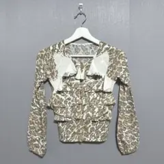 《ANNA MOLINARI》 アンナモリナーリ 英字 フリル カーディガン