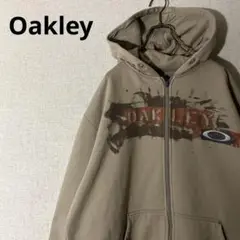 Oakley オークリー ジップパーカー 裏起毛 ベージュY2K