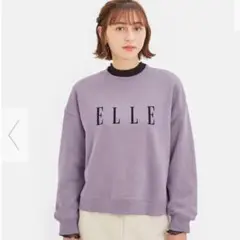 新品　GU × ELLE ロゴ刺繍スウェット　パープル　L