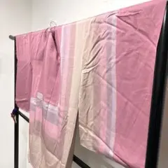 仮絵羽　羽織　正絹　くすみカラー　縦縞　横縞　着物　051t