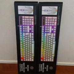 YD-2703 ゲーミングキーボード＆マウス ホワイト ２点