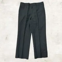 ブラックストライプドレスパンツ｜ストレート/シンプルで美シルエット黒スラックス