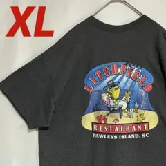 古着 アメリカ古着 Ｔシャツ　ギルダン　グレー　XL 企業ロゴ　ペリカン