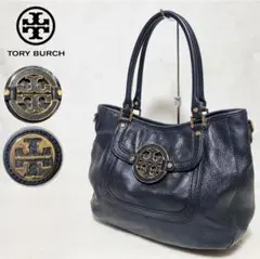Tory Burch トリーバーチ アマンダ レザーハンドバッグ ロゴ ブラック