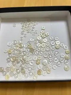 2つ穴　ホワイト　アイボリー　手芸用　まとめ売り　シェル　プラスチック