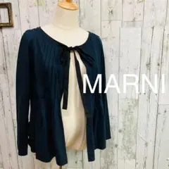 MARNI マルニ コットン×ポリウレタン カーディガン 40 プリーツ 羽織