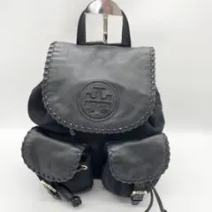 極美品✨ トリーバーチ リュック ロゴ 巾着型 ナイロン×レザー