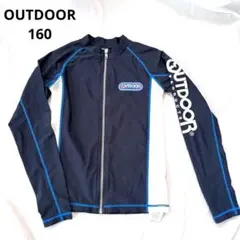 OUTDOOR ラッシュガード ネイビー/ホワイト 160サイズ アウトドア