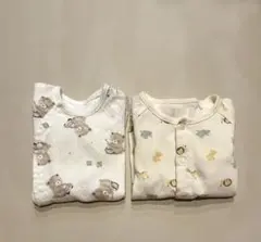 クマと動物柄　ロンパース　2枚セット