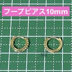 LUXSTAR フープピアスリングジルコニア 直径10mmレディース 両耳セット