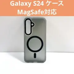 Galaxy S24 ケース MagSafe対応半透明 マワイヤレス充電ブラック