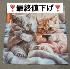 【❣️本日限定❣️】可愛い　ファスナー　インテリア　クッションカバー　猫　スマホ