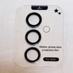 ★ 黒 Galaxy S24 プラス カメラ レンズ 保護 フィルム スマホ