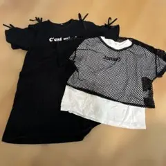 COCA ブラック Tシャツ メッシュトップス ワンピース